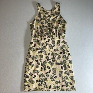 Anthropologie Maria Bonita Cotton Open Back Floral Dress w/ Big Bow, Size 38 (4)